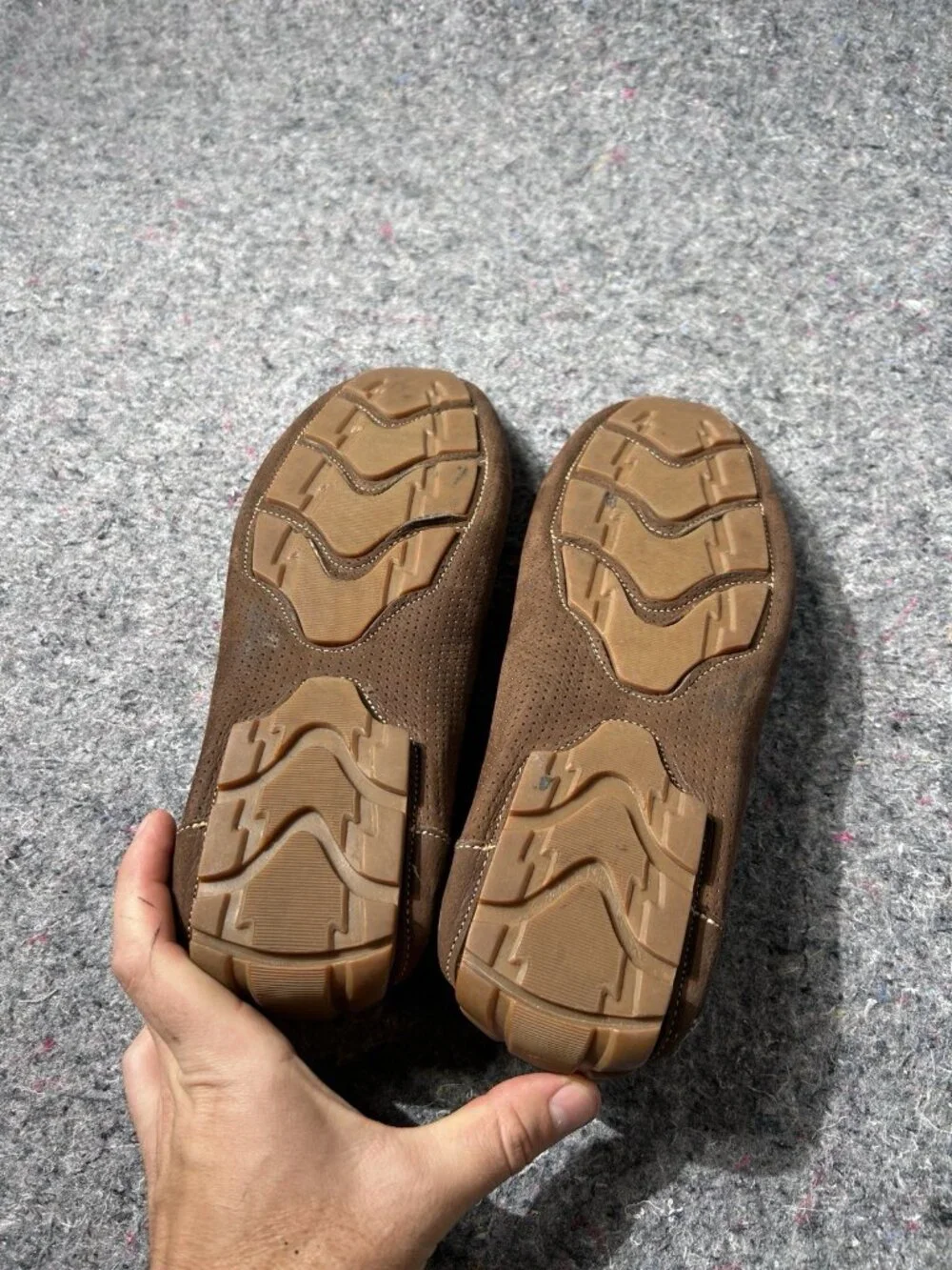 1901 Nordstrom Mens Brown Perforated Suede Horsebit Driving Loafers Size 13